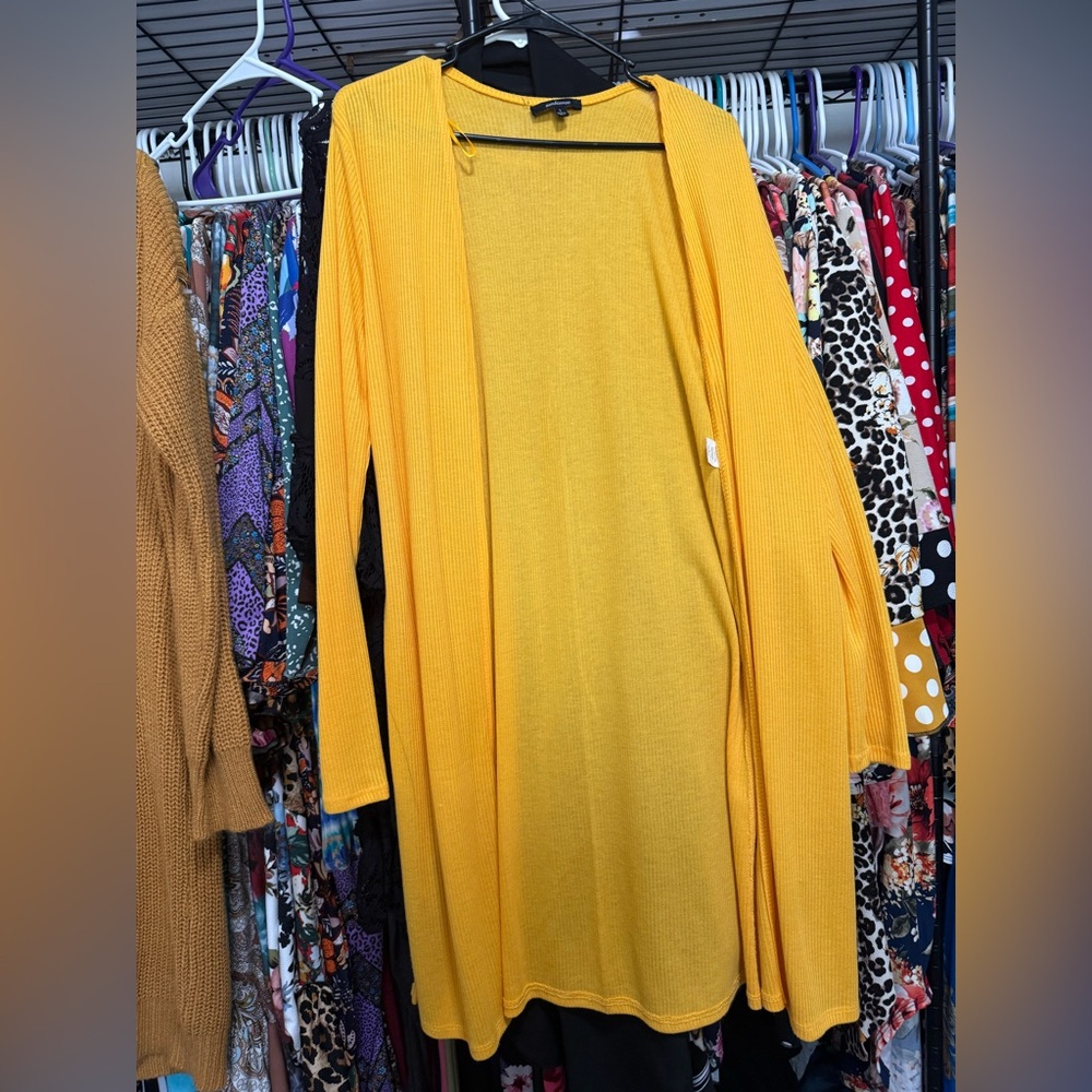 Vibrant Yellow Open Cardigan